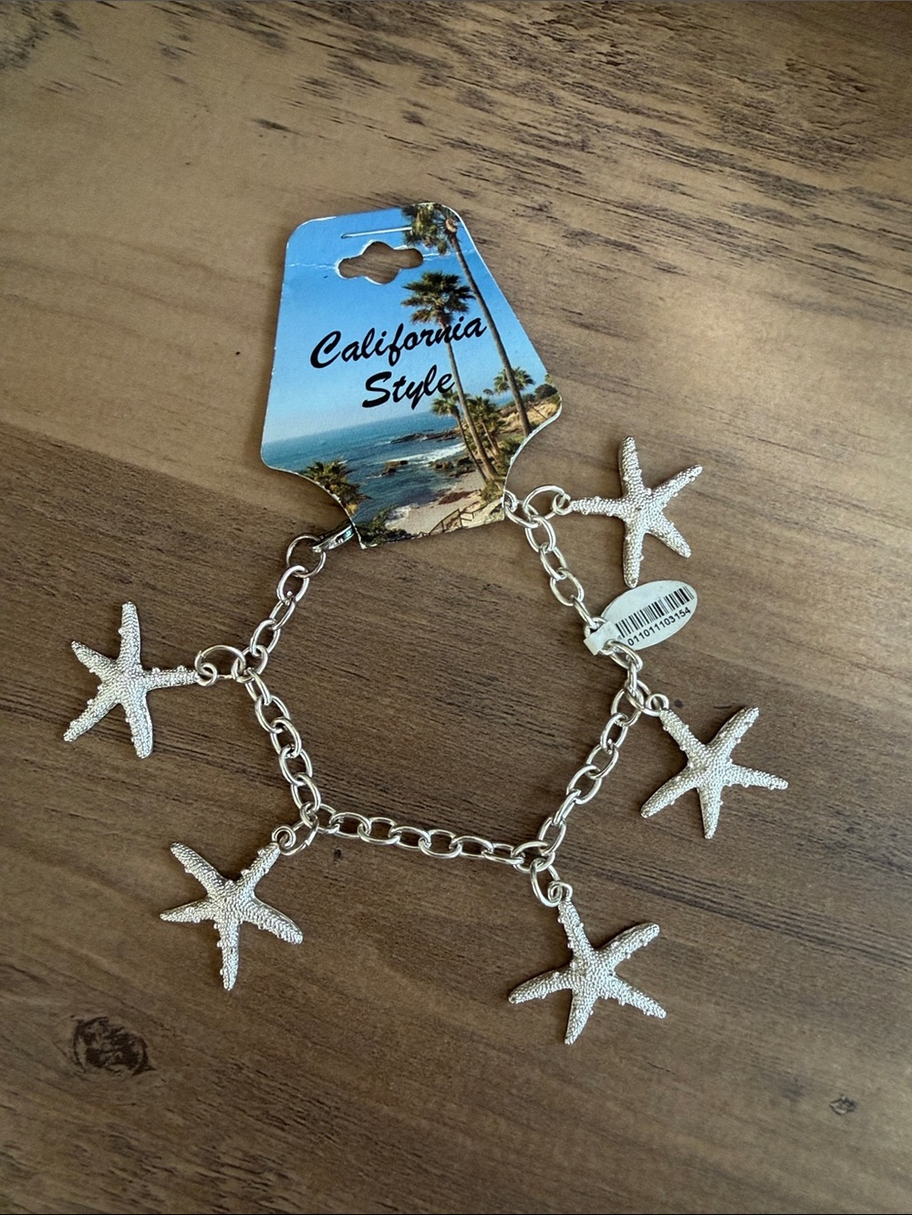 Silver Tone Starfish Charm Bracelet
